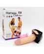 Harness Strap On Belden Bağlamalı Titreşimli İçi Boş Protez Penis