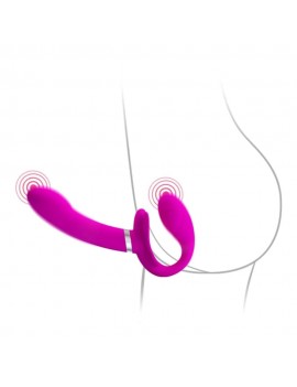 Giyilebilir Klitoris Uyarıcı Strapless Strap-On 2 in 1 Couple Vibratör Dildo